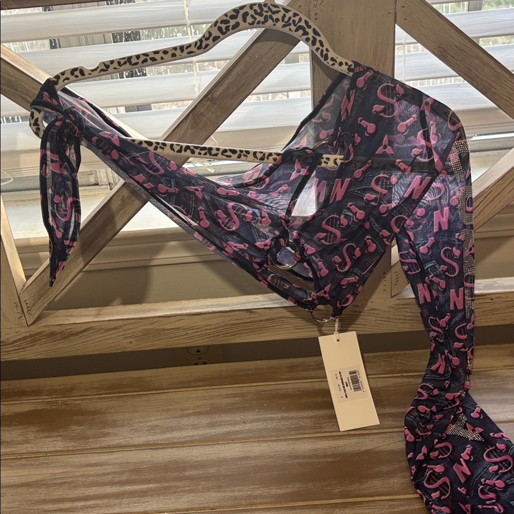 Namilia Cum and Play one shoulder tie top multi